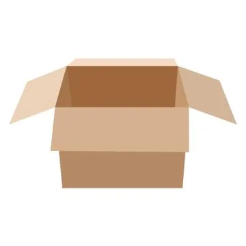 Open flat box. Stock Illustration