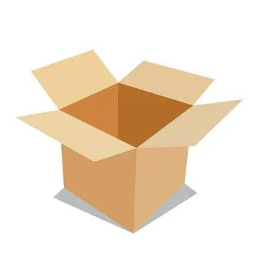 Open flat box. Illustrazione stock