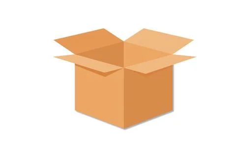 Open flat box on white back Stock Illustration