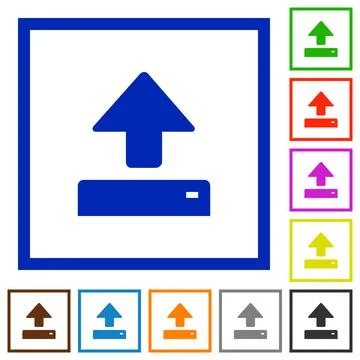 Open flat framed icons Stockillustratie