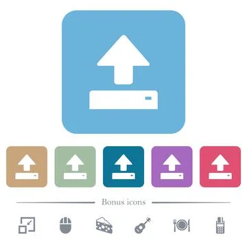 Open flat icons on color rounded square backgrounds イラスト素材
