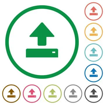 Open flat icons with outlines Illustrazione stock