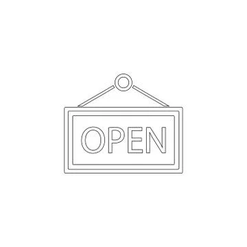 Open. flat vector icon Stock Illustration
