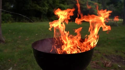 Open flire in grill Stock Footage 158183771