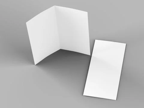 Open fold leaflet in DL format - mock up - 3d illustartion Stock Illustration