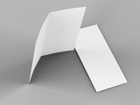 Open fold leaflet in DL format - mock up - 3d illustartion Stock Illustration
