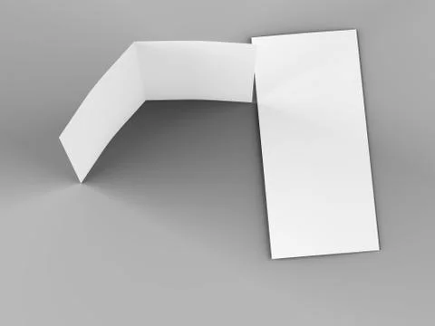 Open fold leaflet in DL format - mock up - 3d illustartion Stock Illustration