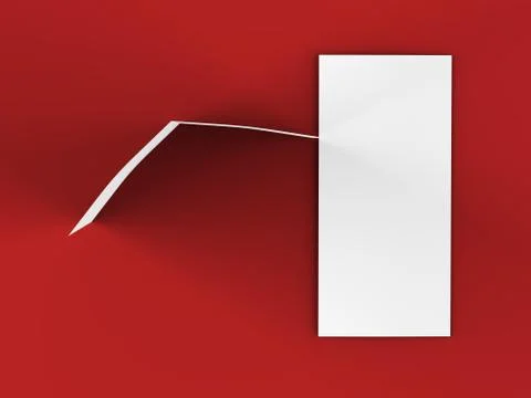 Open fold leaflet in DL format - mock up - 3d illustartion Stock Illustration