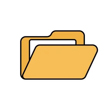 Open folder and file. Vector. Illustrazione stock