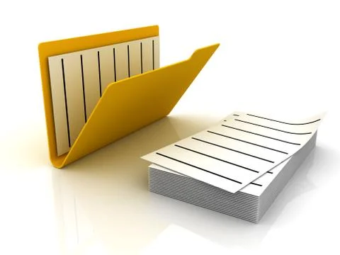 Open folder and sheets Stock Illustration