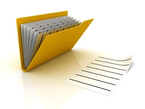 Open folder and sheets Stock Illustration