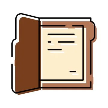 Open folder with archival document and information Stock Illustration