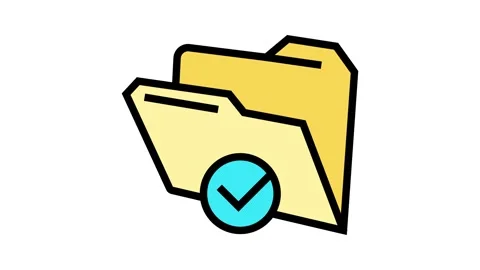 Open folder color icon animation Stock Footage 224974676