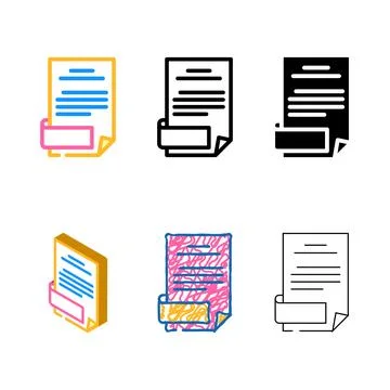 Open folder color icon vector series Stock Illustration