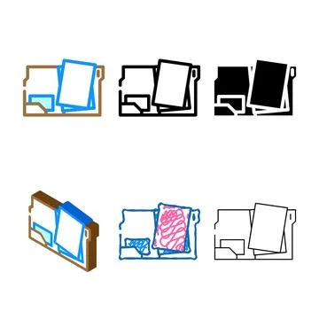 Open folder color icon vector variants Stock Illustration