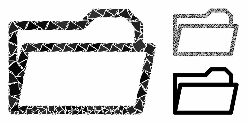 Open folder Composition Icon of Bumpy Elements Stock Illustration