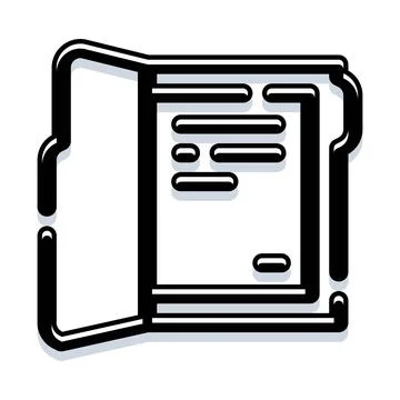 Open folder with document file information icon Stock Illustration