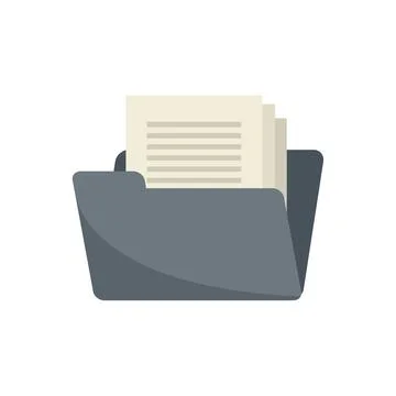 Open folder documents icon flat isolated Stock Illustration