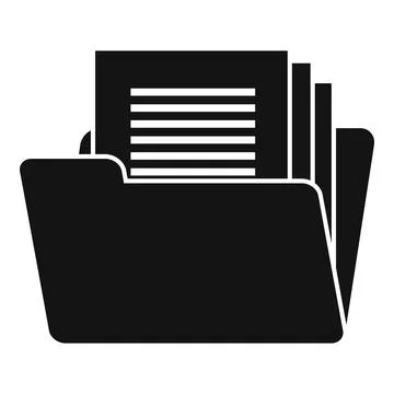 Open folder documents icon, simple style Illustrazione stock