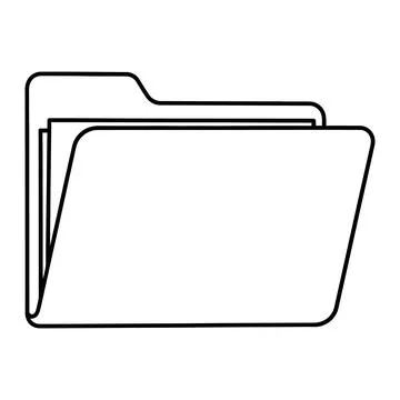 Open folder with documents outline icon for file storage organization system Stock Illustration