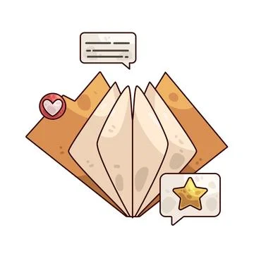 Open folder with feedback illustration Stockillustratie