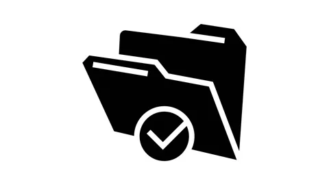 Open folder glyph icon animation Stock Footage 224331140