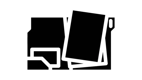 Open folder glyph icon animation Stock Footage 227107783