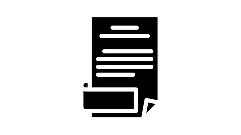 Open folder glyph icon animation Stock Footage 326747425