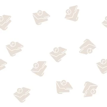 Open folder glyph seamless pattern Illustrazione stock