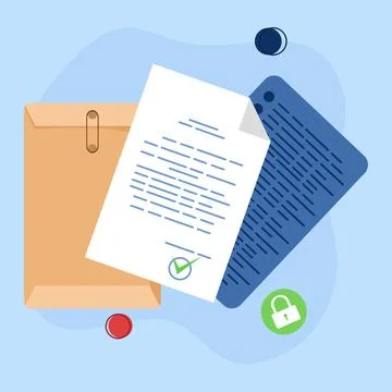 Open folder icon concept, Folder with documents, document protection concept. Illustrazione stock