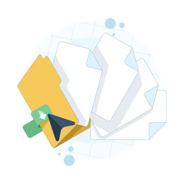 Open folder icon with documents in flat design vector style Stock Illustration