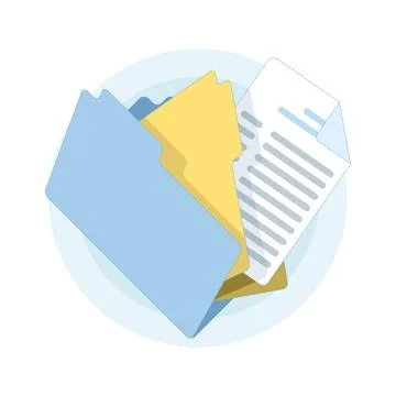 Open folder icon with documents Stock Illustration