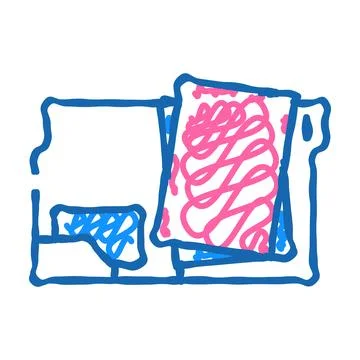 Open folder icon doodle illustration Stockillustratie