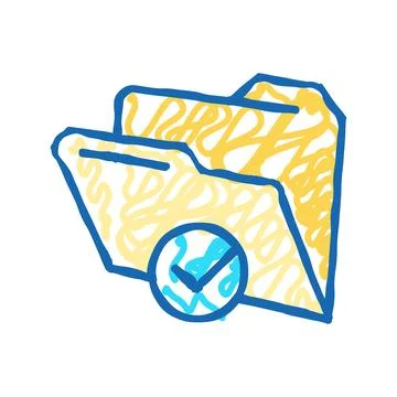 Open folder icon doodle illustration Stock Illustration