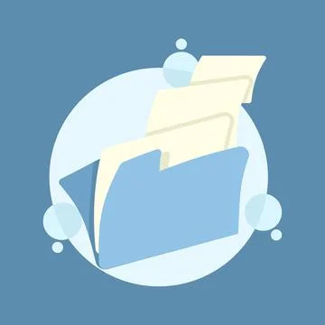 Open folder icon. Folder containing documents, empty folder. Stock Illustration