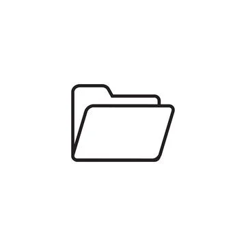 Open folder icon isolated on white background, vector Illustrazione stock