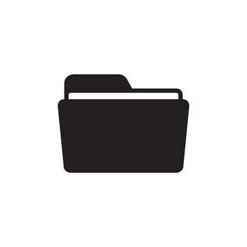Open folder icon isolated on white background, vector Stock Illustration
