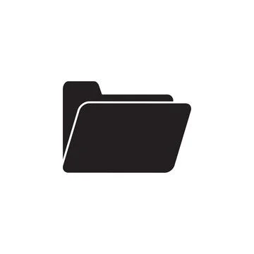 Open folder icon isolated on white background, vector Stock Illustration