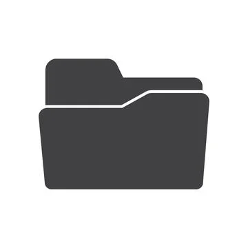 Open folder icon isolated on white background, vector Stock Illustration