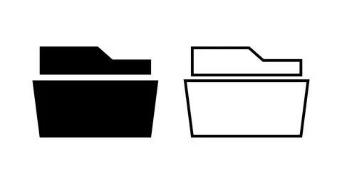 Open folder icon set. Vector. 스톡 일러스트