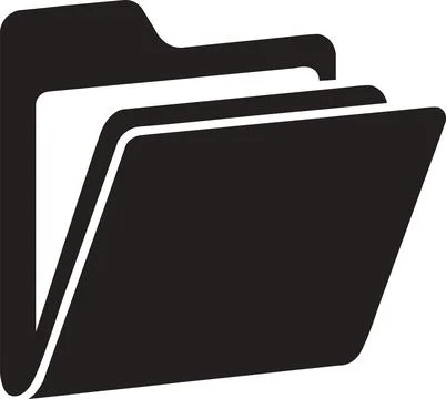 Open folder icon with single document sheet Stock Illustration