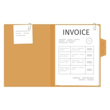 Open Folder with Invoice Document Ilustración de archivo