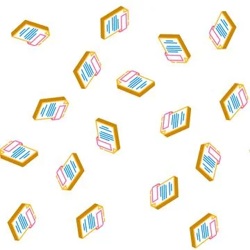 Open folder isometric icon seamless pattern Illustrazione stock