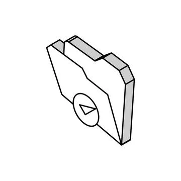 Open folder isometric icon vector illustration Illustrazione stock