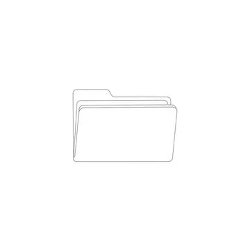 Open folder line art icon vector graphic Illustrazione stock