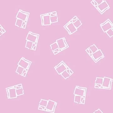 Open folder line vector seamless pattern Stock Illustration