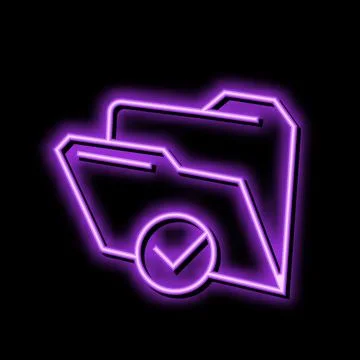 Open folder neon glow icon illustration Stock Illustration