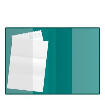 Open folder with paper and envelope, isolated on white background Stock Illustration