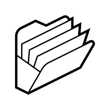 Open folder for paper icon in isometry. Image for website, app, logo, UI design. Illustrazione stock