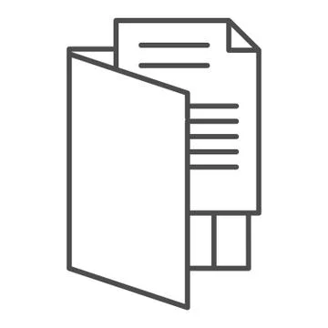 Open folder thin line icon. File folder vector illustration isolated on white Illustrazione stock